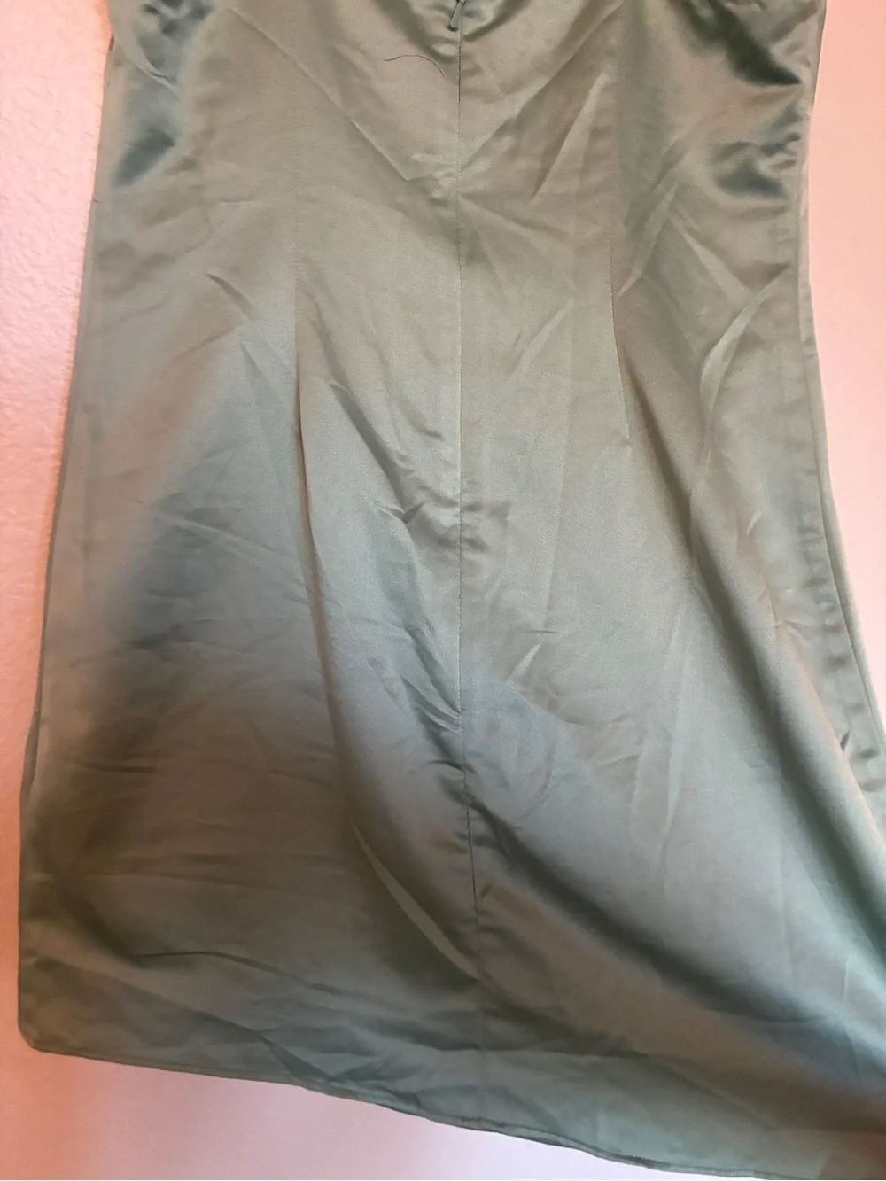 Topshop Silky Sage Green Satin Slip Dress Size 10 Party Cocktail Y2K Babydoll